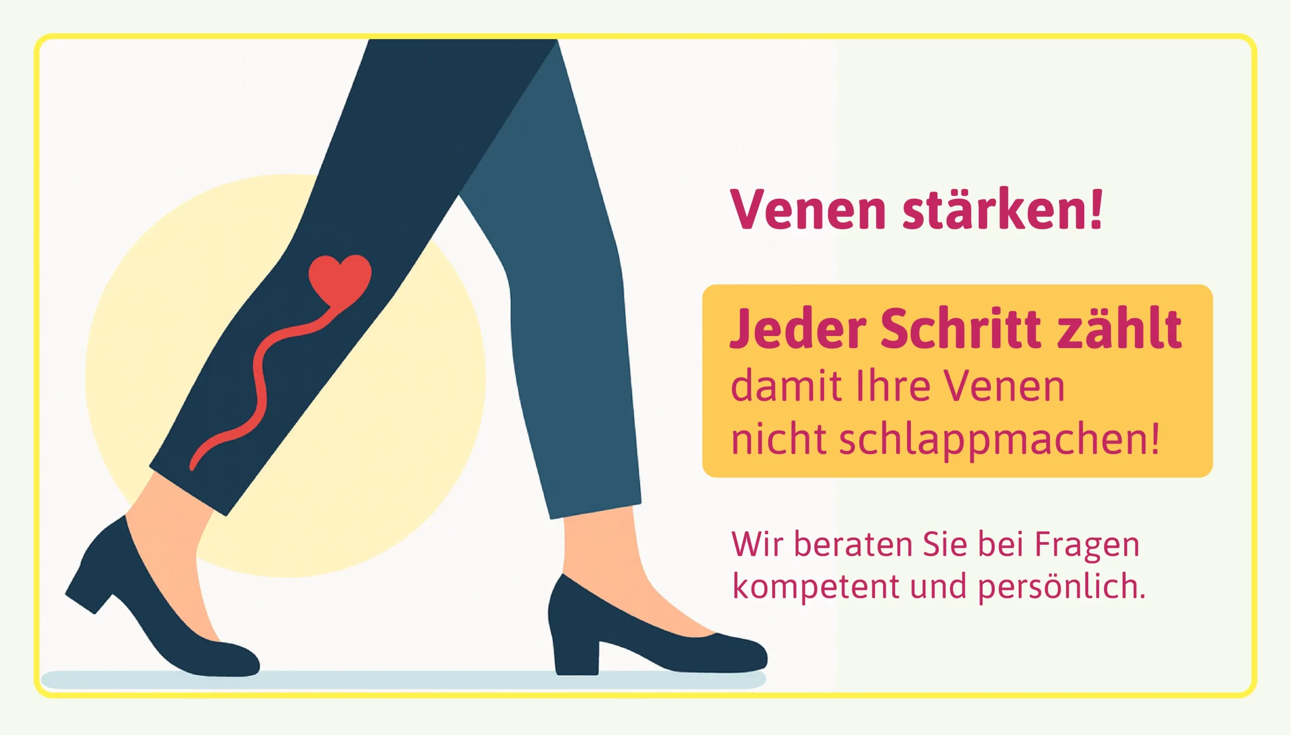 Venen stärken! Jeder Schritt zählt – damit Ihre Venen nicht schlappmachen!