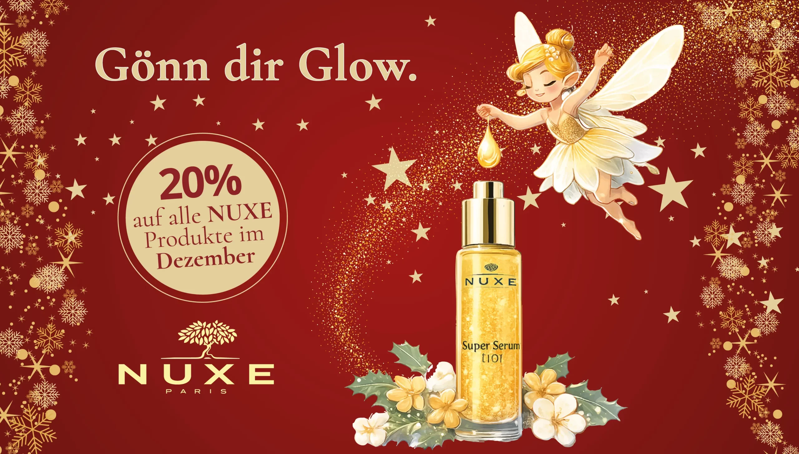 Gönn dir Glow. Nuxe Aktion: 20% auf alle Nuxe Produkte im Dezember