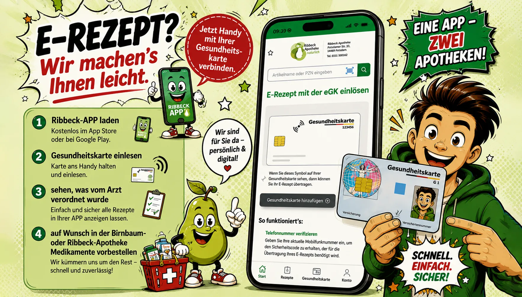 E-Rezept mit Handy ansehen und über Ribbeck APP Medikamente vorbestellen